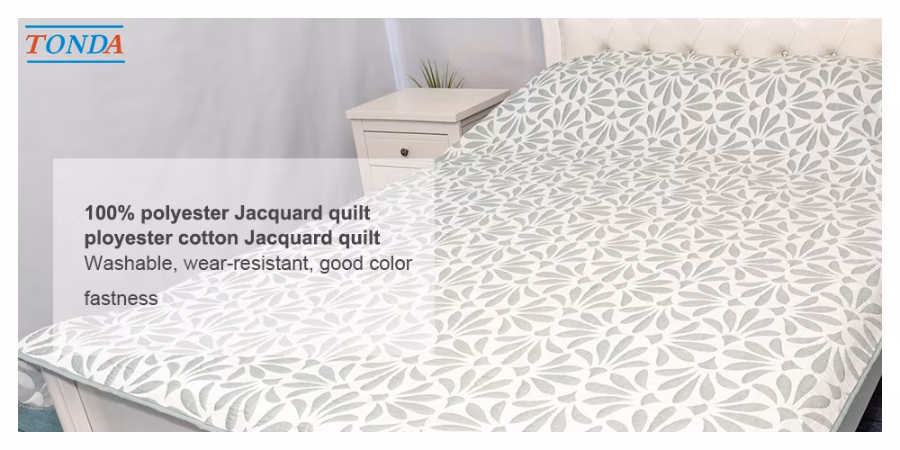 Luxurious Ployester Cotton King Bed Size Set for Cozy Bedrooms Double Color Jacquard Quilt