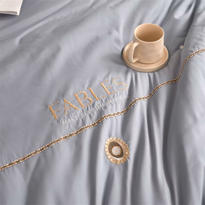 Bed Textile Bedding Set	No Duvet Cover Silk Floss Colchas	Colcha Embroidery Quilt