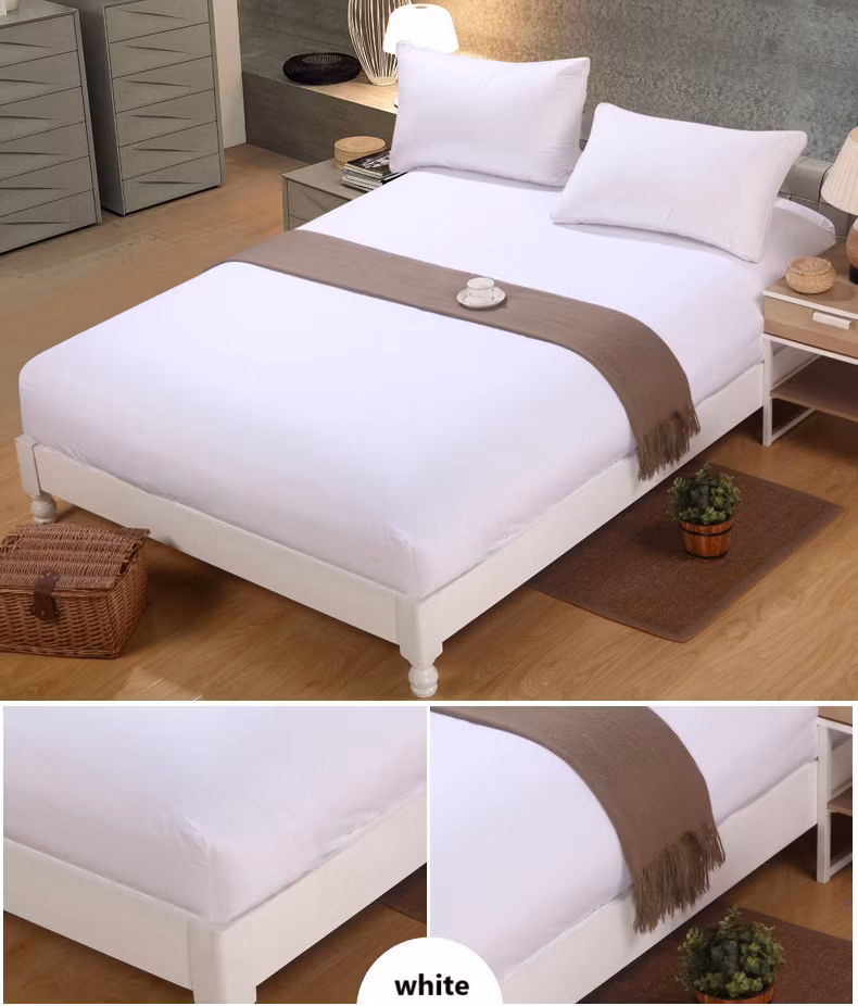 Wholesale Microfiber Bed Sheet Brown Mattress Cover Fitted Sheet