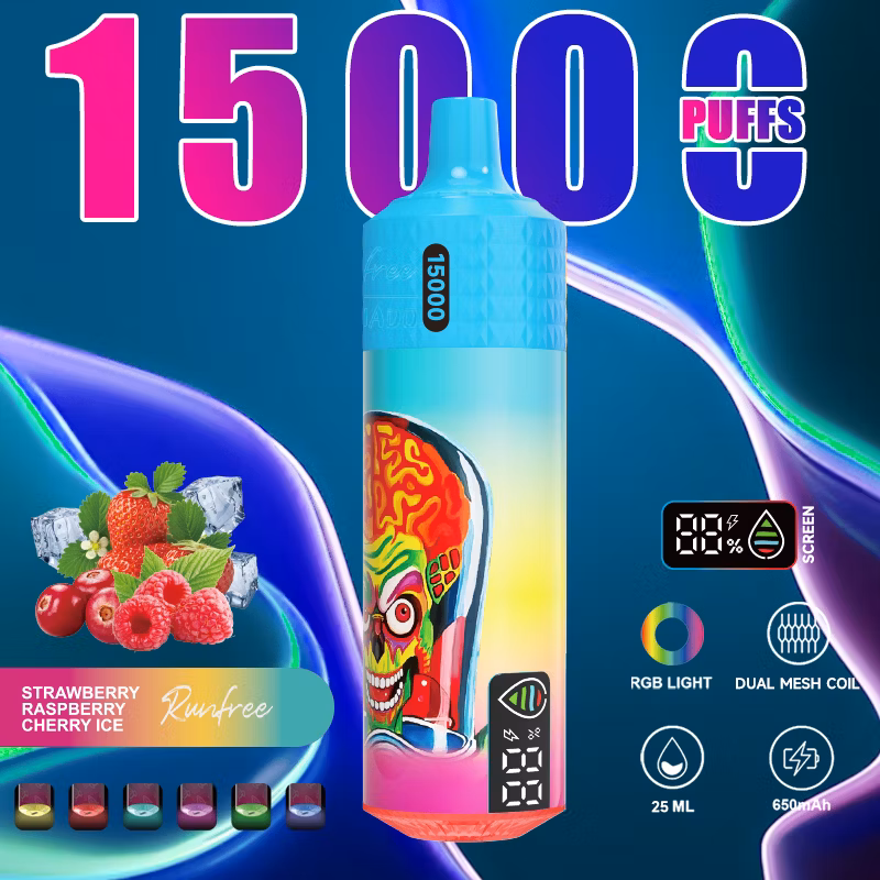 Wholesale Best Buy Brand Runfree Tornado 15000 Nic Salt 0% 2% 5% RGB Flash Type-C Smoking Vape Cheap Wape with Display