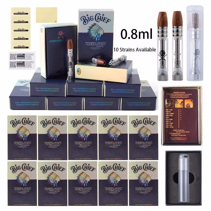 1ml Big Chief Disposable Pen Electronic Cigarettes Pod Cart Pods Device Empty Cookies Runtz Packwoods Live Resin Extract Oil Ecig Vaporizer Disposable Vape
