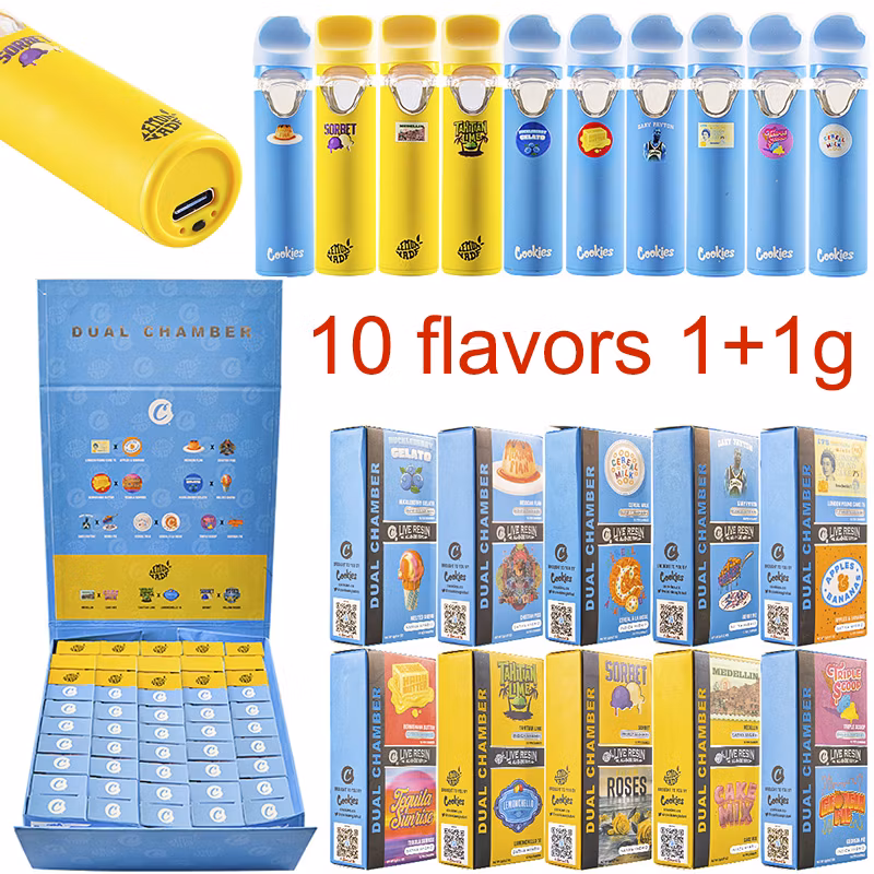 Cookie 1+1ml 2gram Two Chamber Disposable Empty Vape Pens USA Stock 500PCS/Case