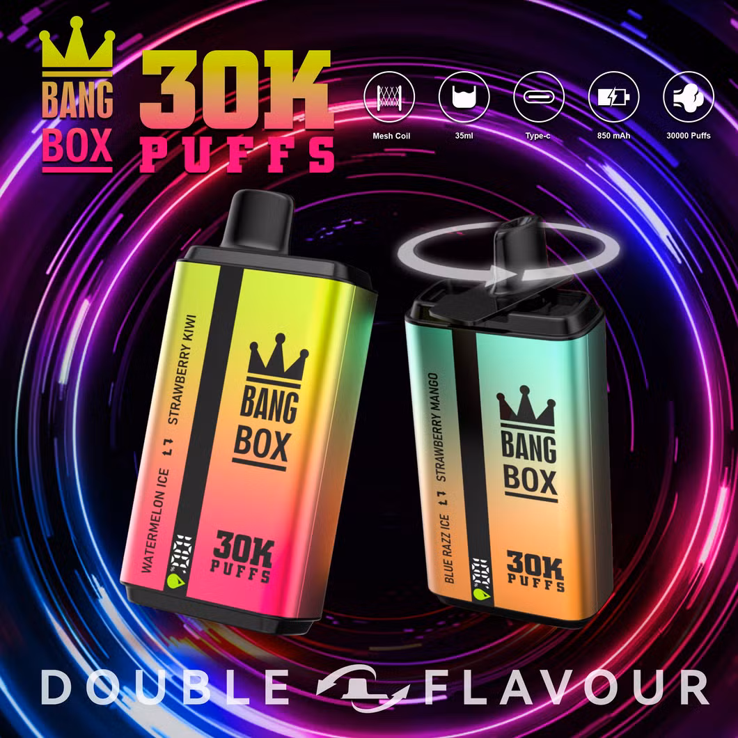 Fashionable Dual Molds Design Small Size Big Vapor Smooth Taste Bang Box 9K-18K Disposable E Cig