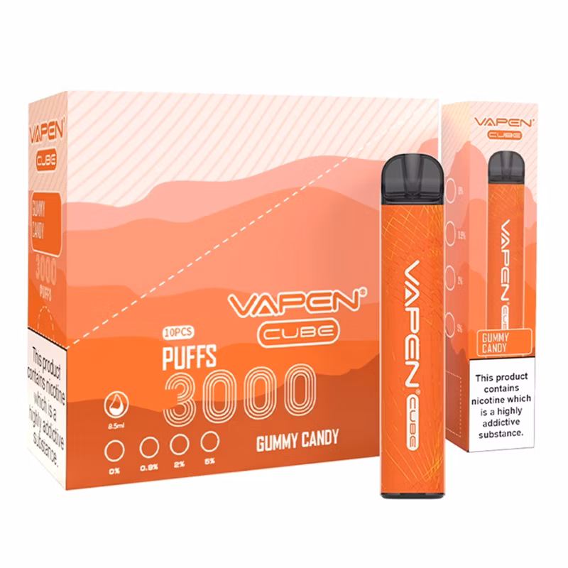 Vasy Vapen Cube 3000 Puffs Disposable Vape Pen with 0% 0.9% 2% 5% Nicotine Disposable Mini Ecigarette