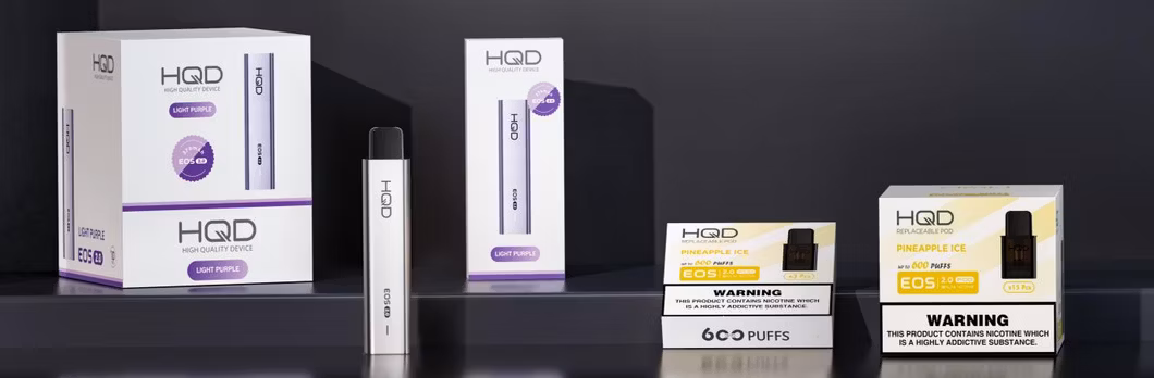 Hqd EOS 2.0 600 Puffs Vape Pen with Refillable and Prefilled Cartridge Pod Device