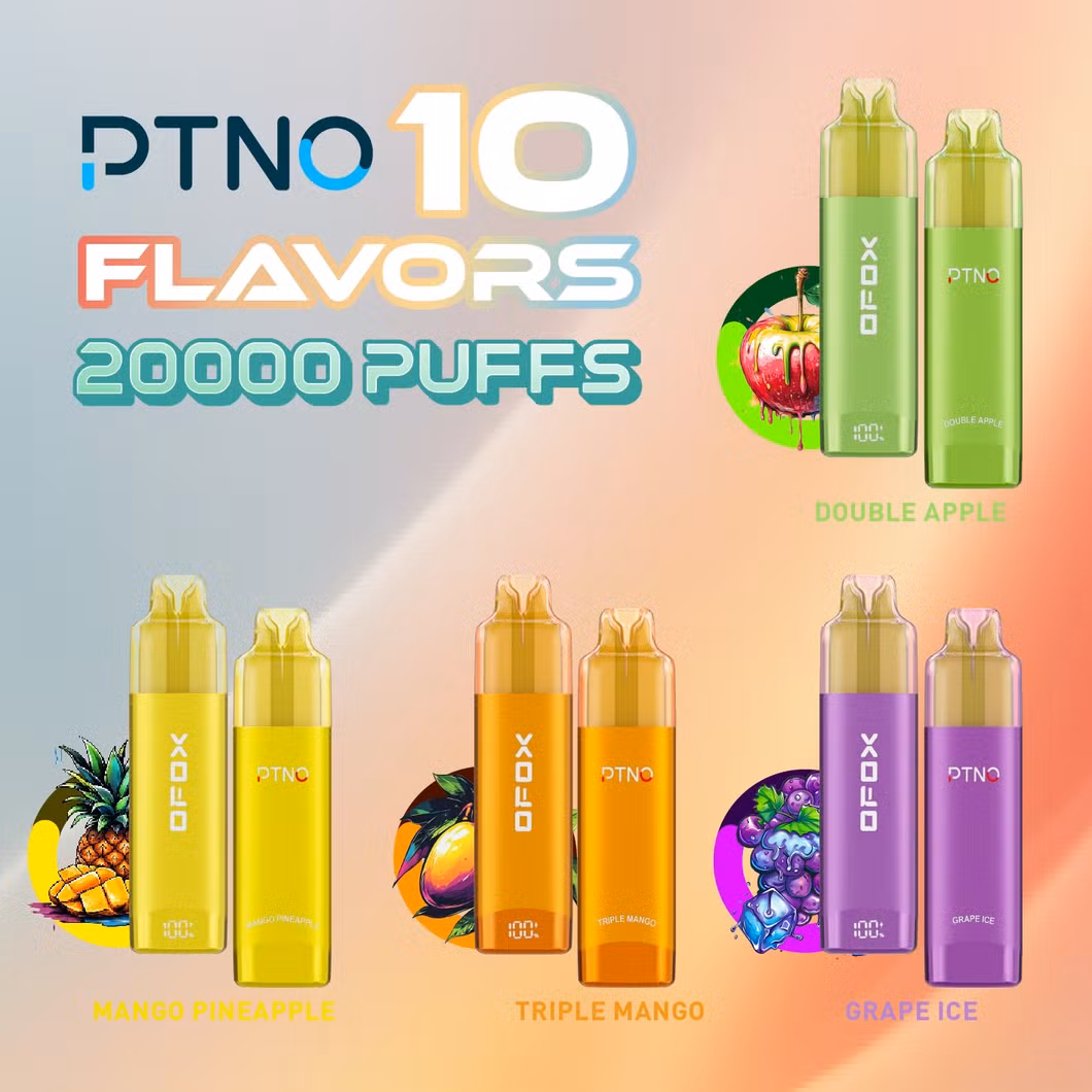 Hot-Selling RGB Light 20000 Puffs Ptno 20K/Visual Tank/2ml Disposable Vape Pen Ecig