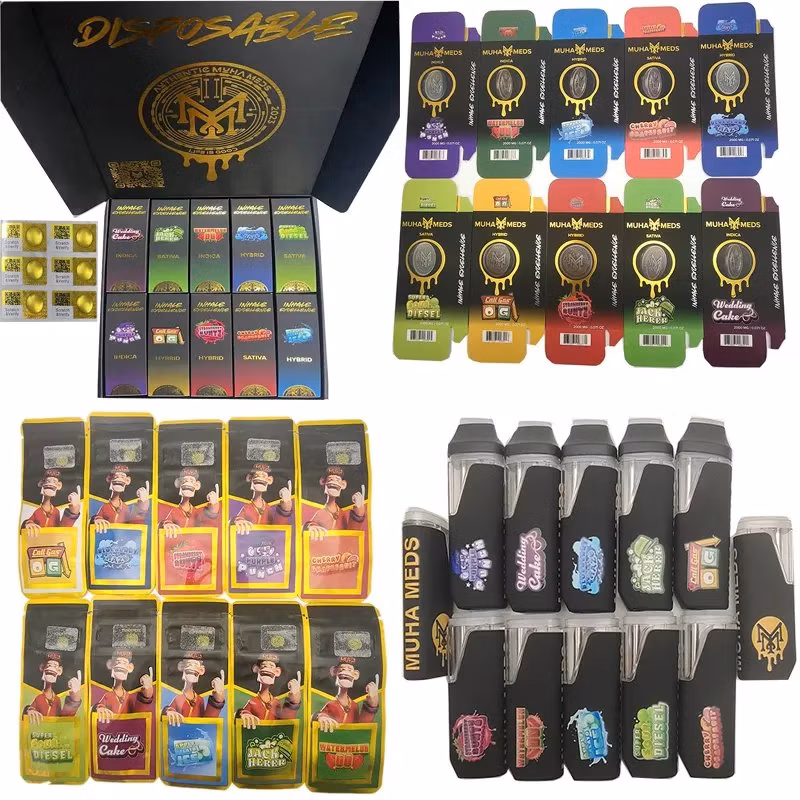 Muha Meds 1.0ml 2.0ml Vape E Cigarette 2000mg Empty Vape Cartridge OEM 1g 2g 2gram Rechargeable Disposable Vape Pen