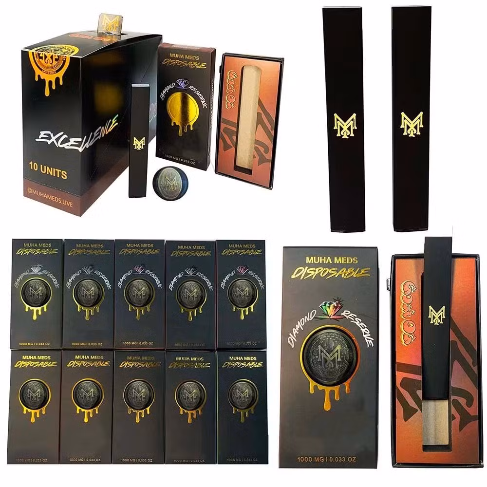 Muha Meds 1.0ml 2.0ml Vape E Cigarette 2000mg Empty Vape Cartridge OEM 1g 2g 2gram Rechargeable Disposable Vape Pen