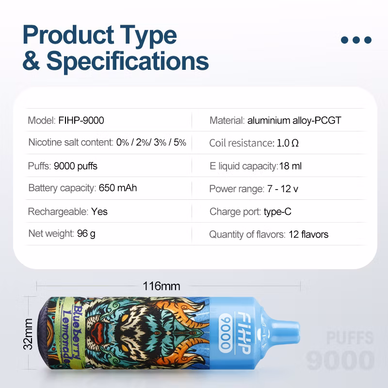 USA Zbood Zooy Me Hookah Pure Nicotine Vape 12000 Bar Fihp 9000 Puff Vape