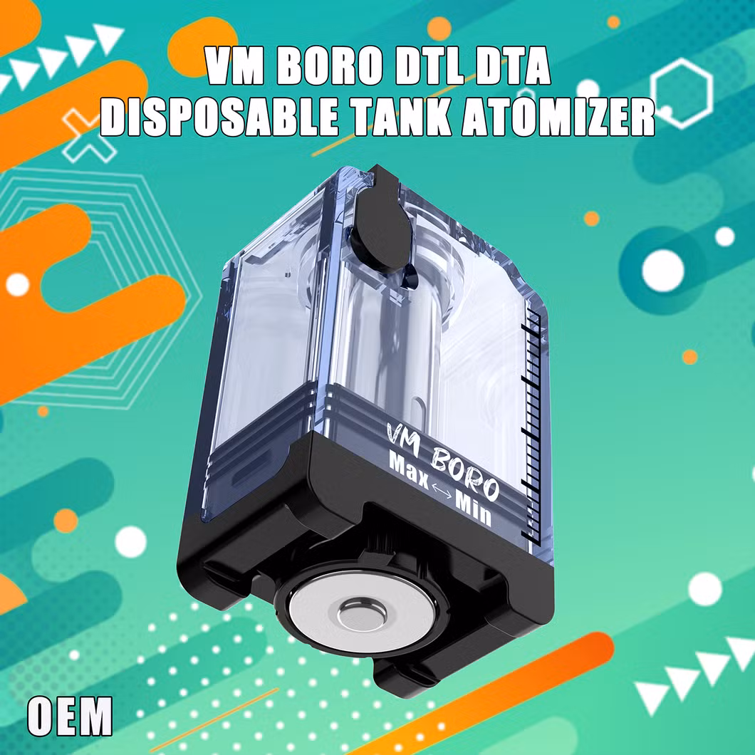 Vapingmuster Manufacture Colorful Boro Tank for Aio Mod Disposable Tank Atomizer Air Adjustable Ecigs Vape Pen