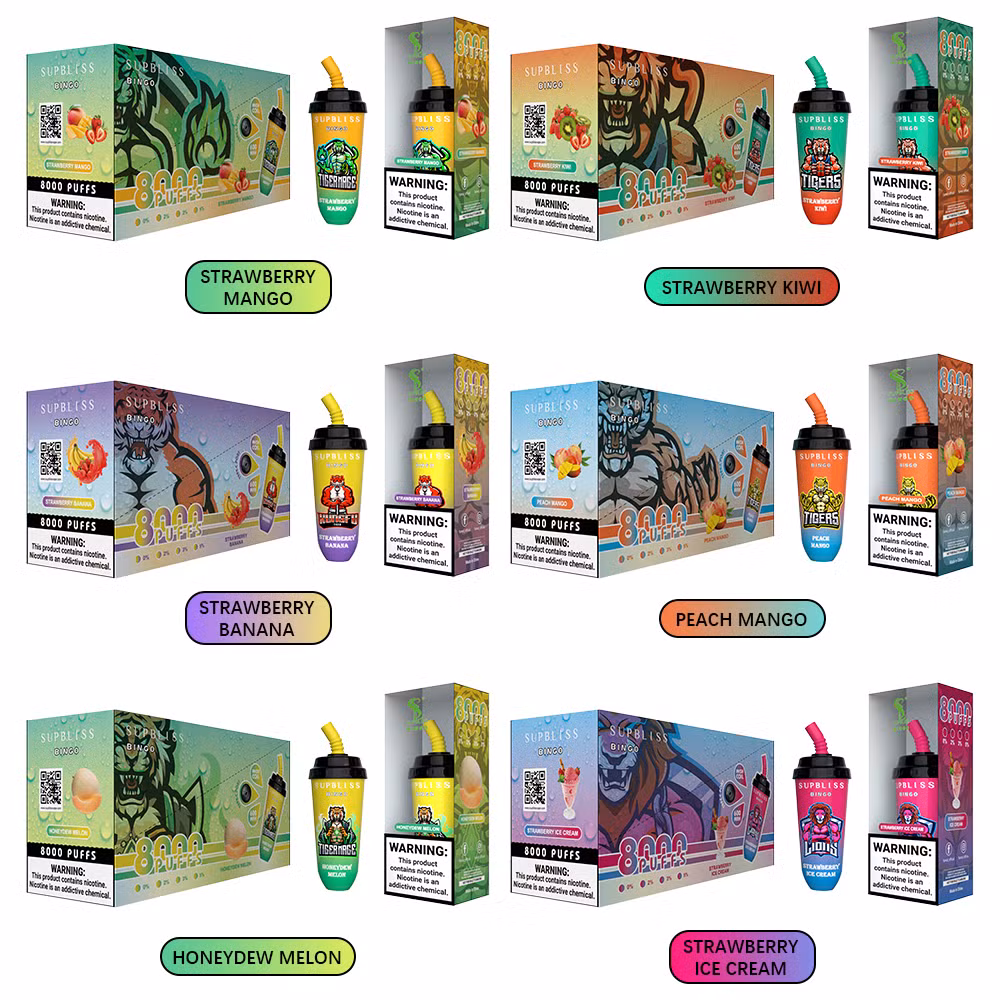 Mini Cup Disposable Vape Pen Supbliss Bingo 8000 Puff Bar 16ml E-Liquid Prefilled