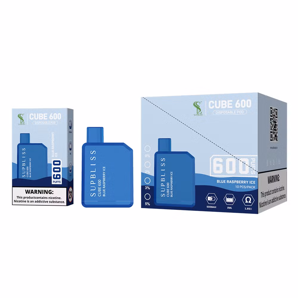 Supbliss Cube 600 Puffs Disposable Vape Pen with Tpd Certificate From Factory Fumot Original Verified Code