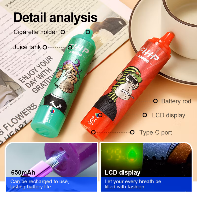 Fihp 15000 Puff Germany Zbood Rum Bar Sunax Full Screen 24000 Vape Free Sample Cig Vape