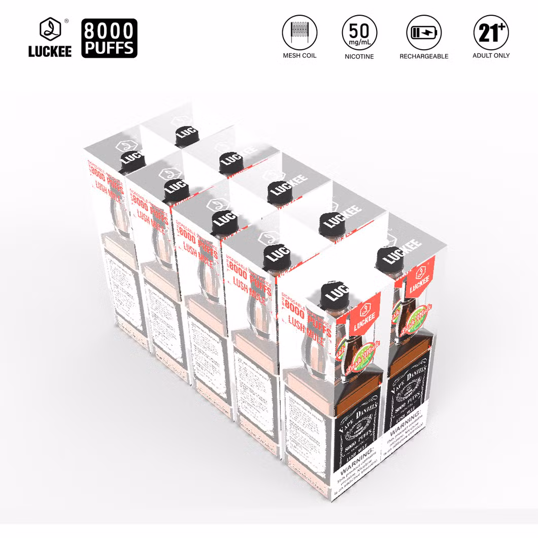 Luckee Vape Daniel&prime;s New Style Luckee Vape Daniels 8000puffs Disposable Vape Type-C Rechargeable with E-Liquid Electronic Cigarette