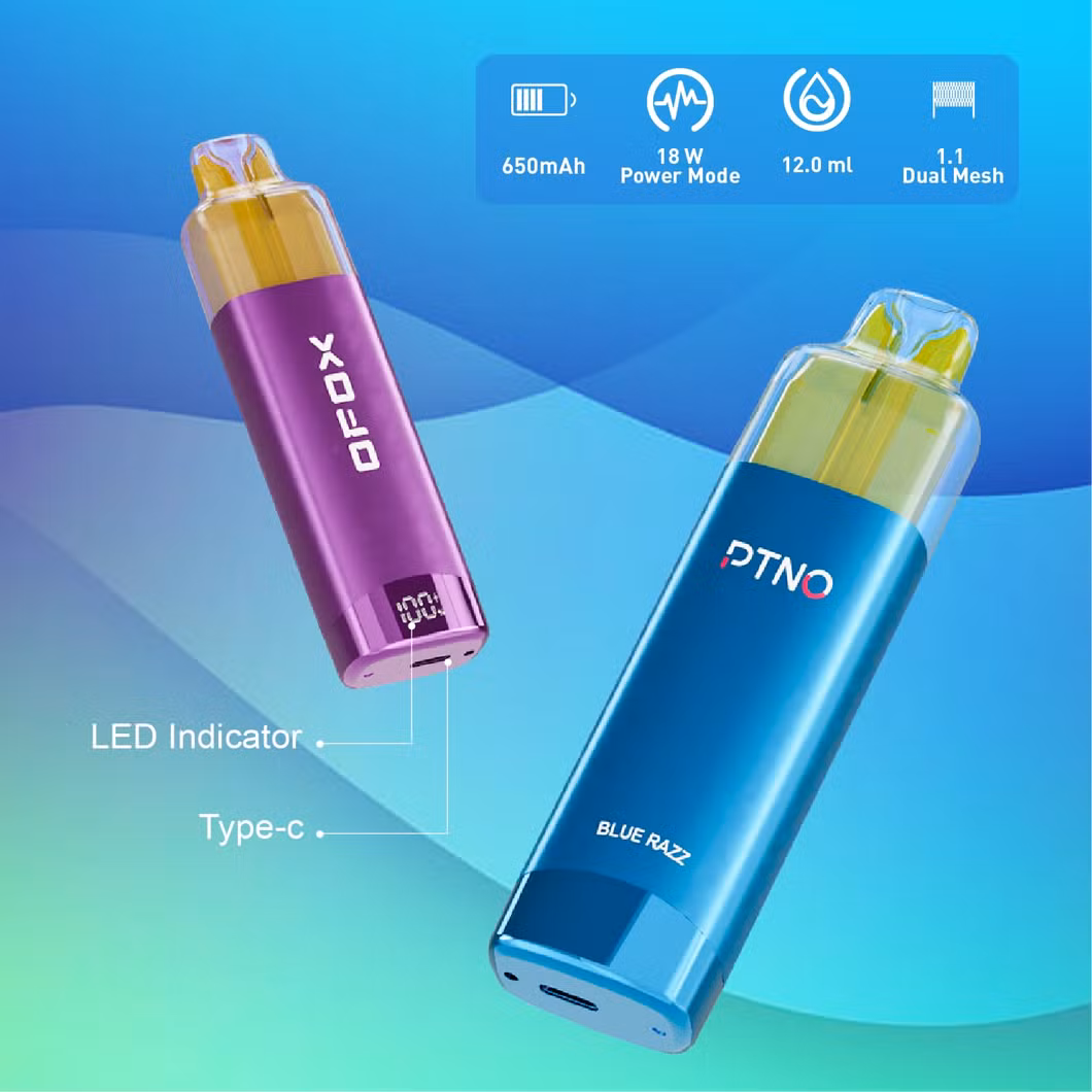 Hot-Selling RGB Light 20000 Puffs Ptno 20K/Visual Tank/2ml Disposable Vape Pen Ecig