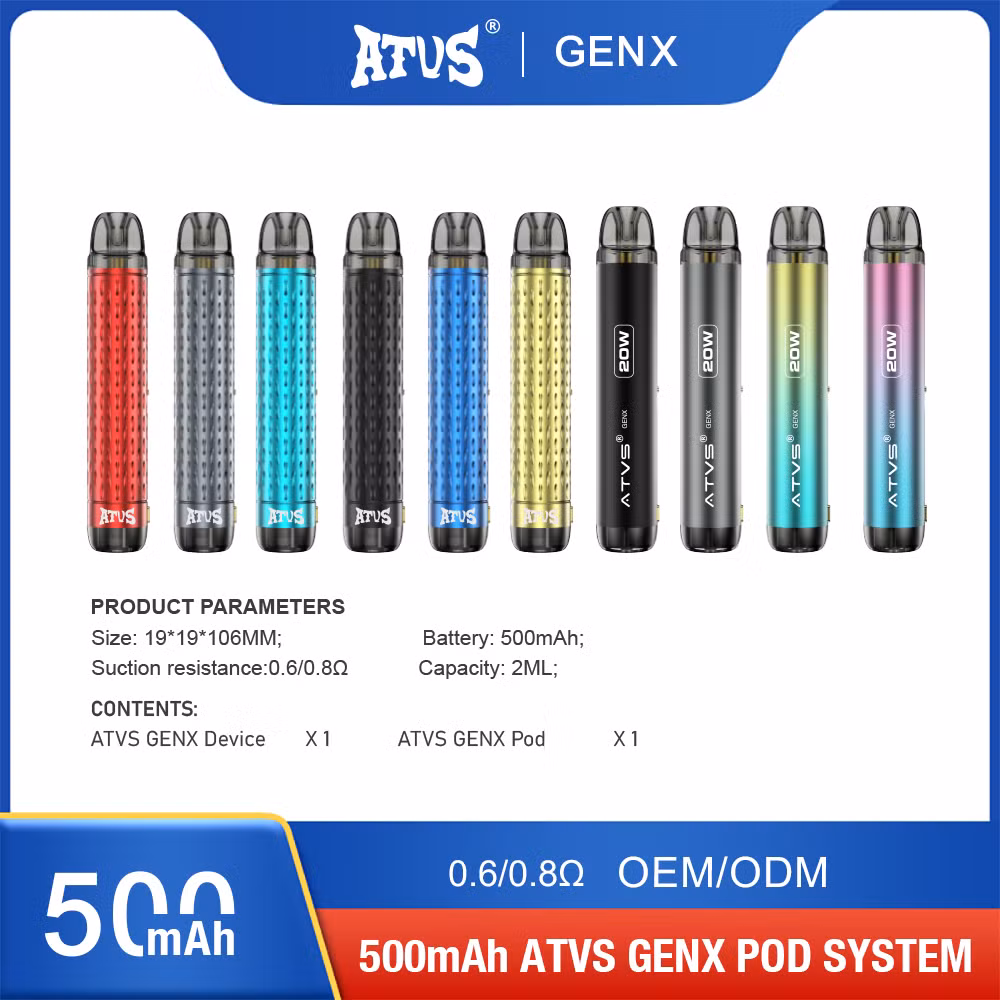 Wholesale Vape Pen Atvs Genx 2ml Pod System with Refillable Cartridge and Adjustable Airflow