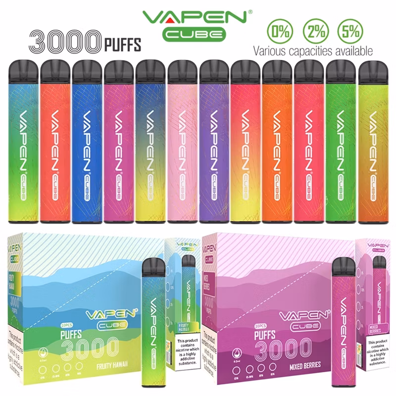 Vasy Vapen Cube 3000 Puffs Disposable Vape Pen with 0% 0.9% 2% 5% Nicotine Disposable Mini Ecigarette