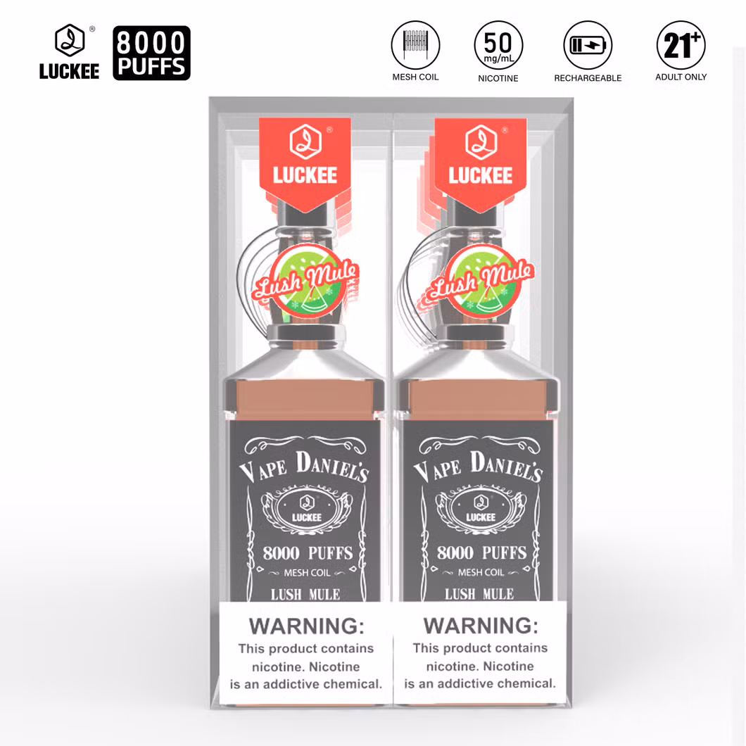 Luckee Vape Daniel&prime;s New Style Luckee Vape Daniels 8000puffs Disposable Vape Type-C Rechargeable with E-Liquid Electronic Cigarette
