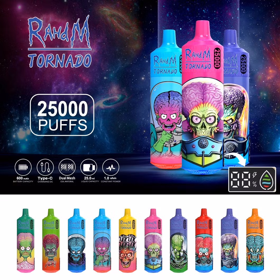 0% 2% 3% 5% Popular Randm Ecigarette Rahdm Tornado 25000 Puffs 600mAh Juicy Disposable Vape