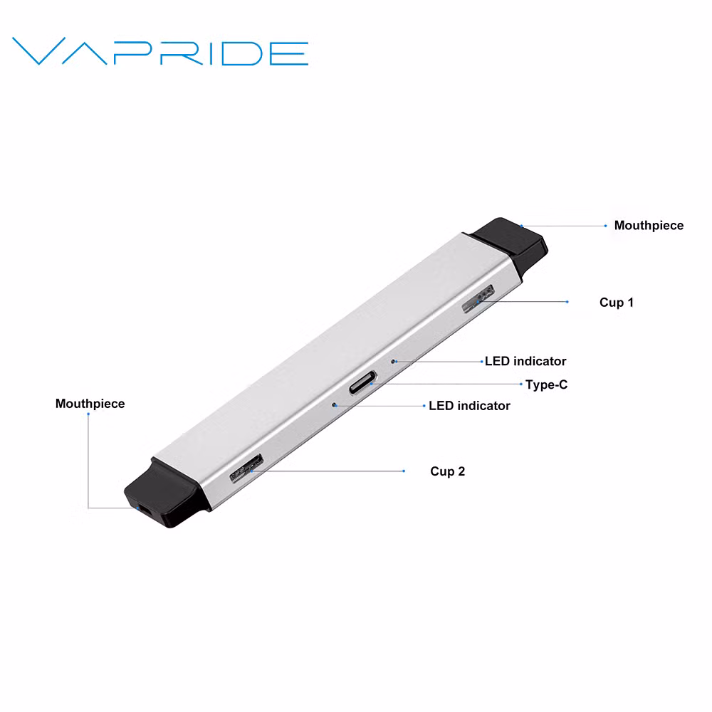Vapride Two in One Dual Chamber Vape 1g+1g Rechargeable Empty Vaprizer Pen Twin Pod