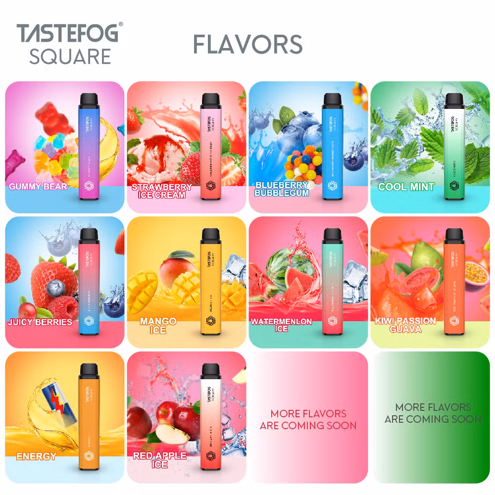 100% Original 3500 Puffs Vape Tastefog Square with Juicy Berries Gummy Bear Blueberry Flavors