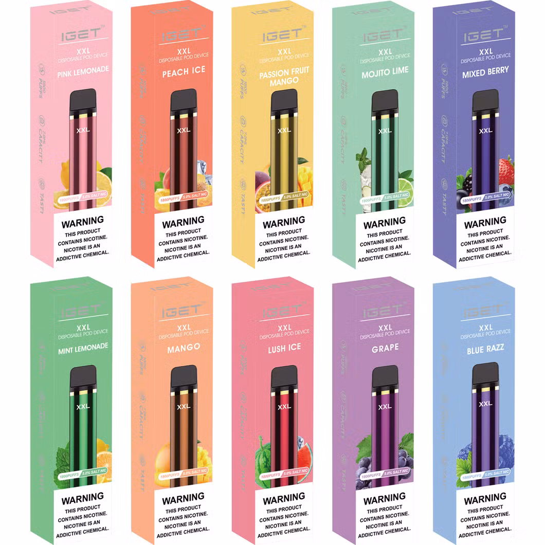 2021 Best Disposable Vape Pen Iget XXL 1800puffs Vape Disposable