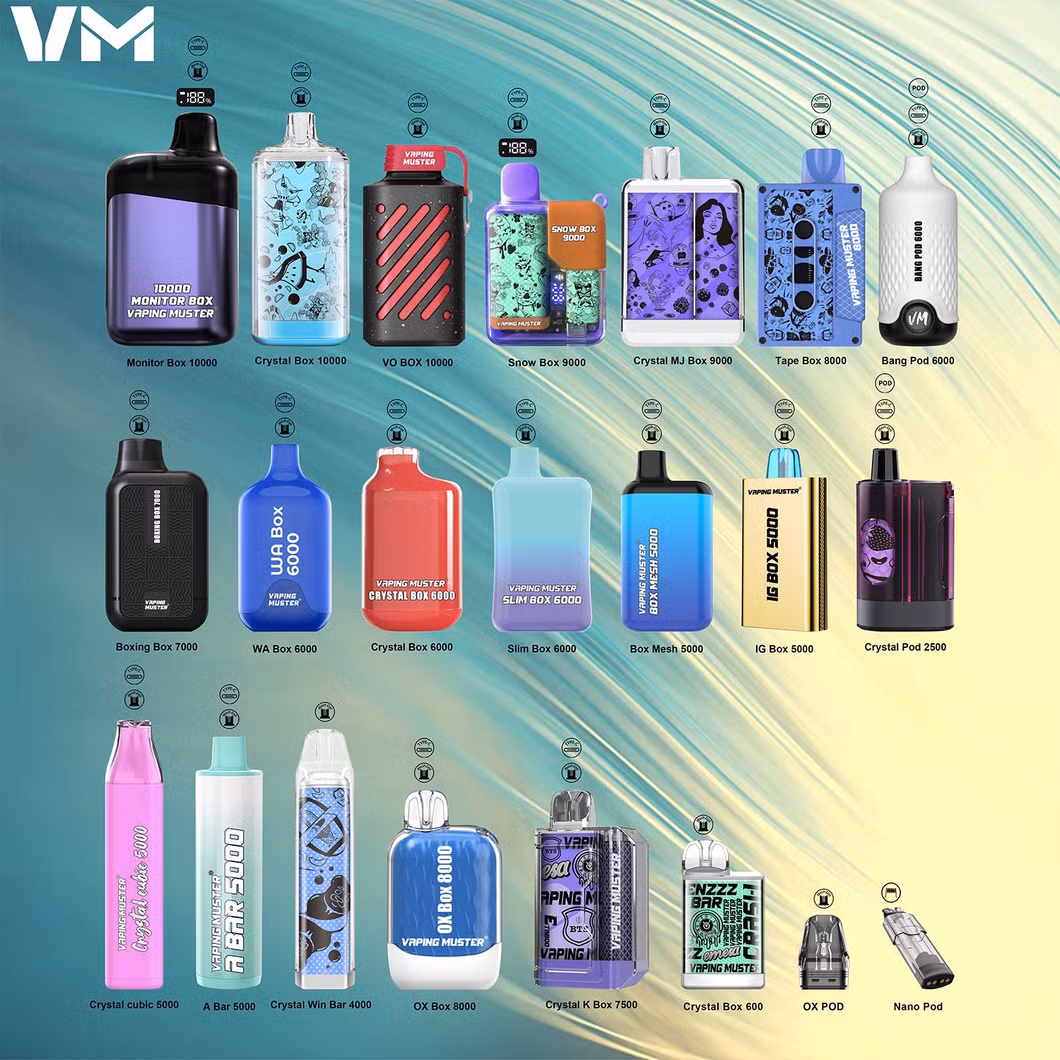 Vapingmuster Manufacture Colorful Boro Tank for Aio Mod Disposable Tank Atomizer Air Adjustable Ecigs Vape Pen