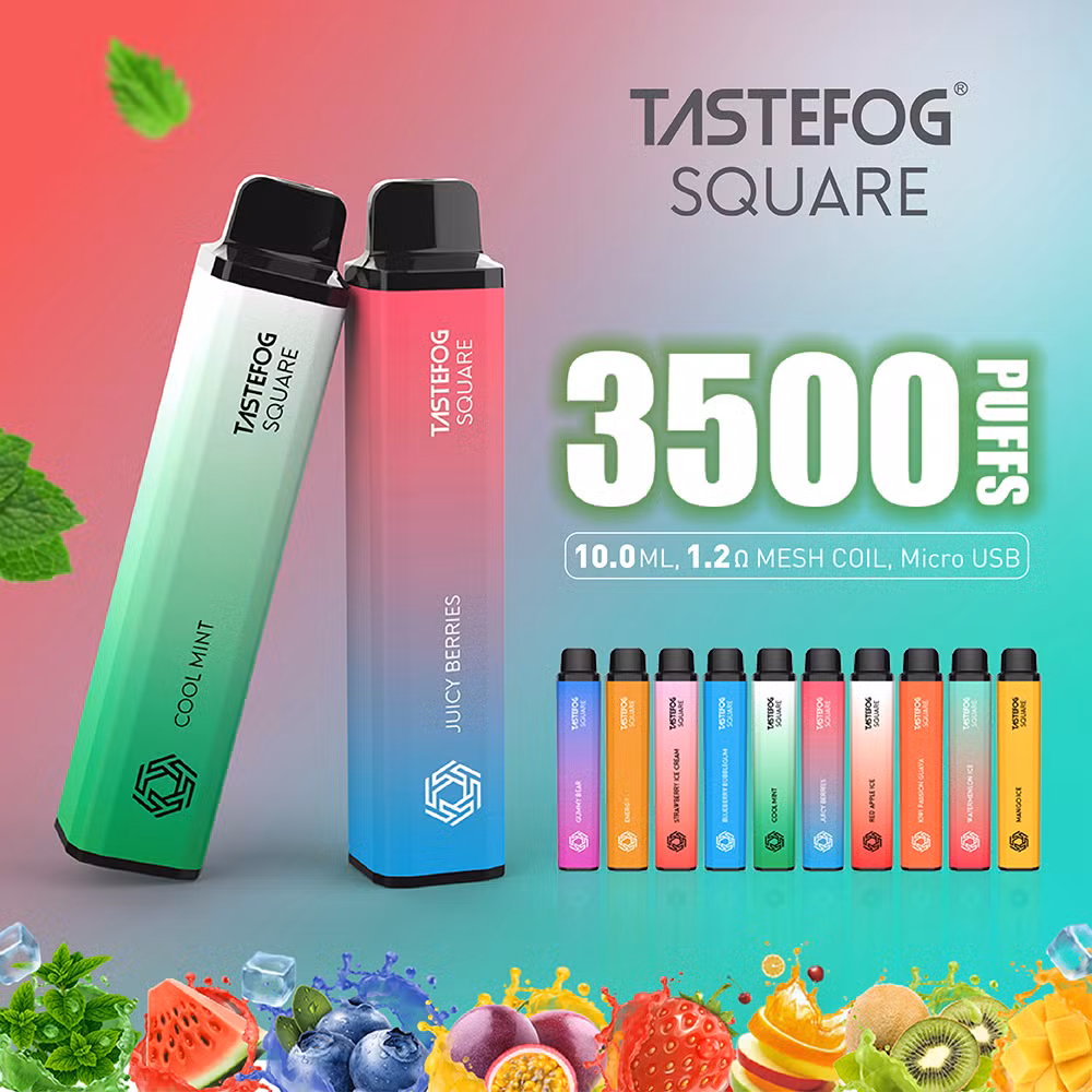 100% Original 3500 Puffs Vape Tastefog Square with Juicy Berries Gummy Bear Blueberry Flavors
