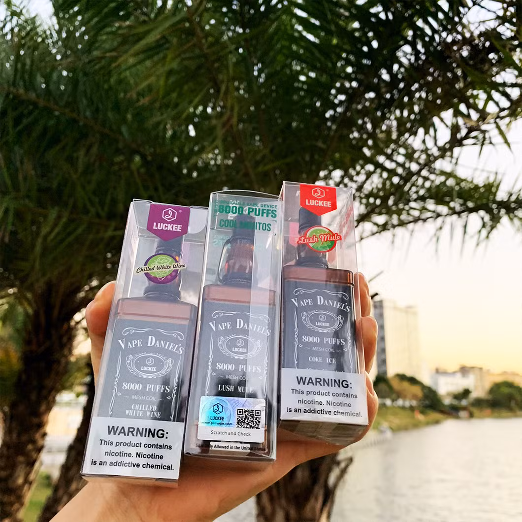 Luckee Vape Daniel&prime;s New Style Luckee Vape Daniels 8000puffs Disposable Vape Type-C Rechargeable with E-Liquid Electronic Cigarette
