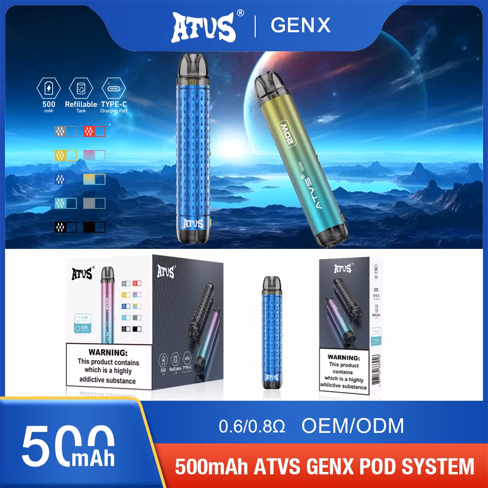 Wholesale Vape Pen Atvs Genx 2ml Pod System with Refillable Cartridge and Adjustable Airflow