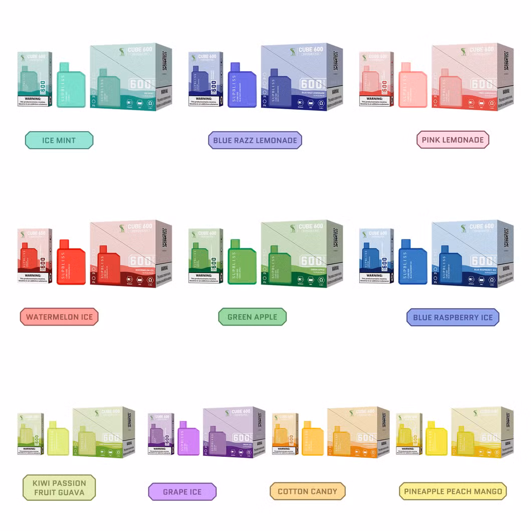 Supbliss Cube 600 Puffs Disposable Vape Pen with Tpd Certificate From Factory Fumot Original Verified Code