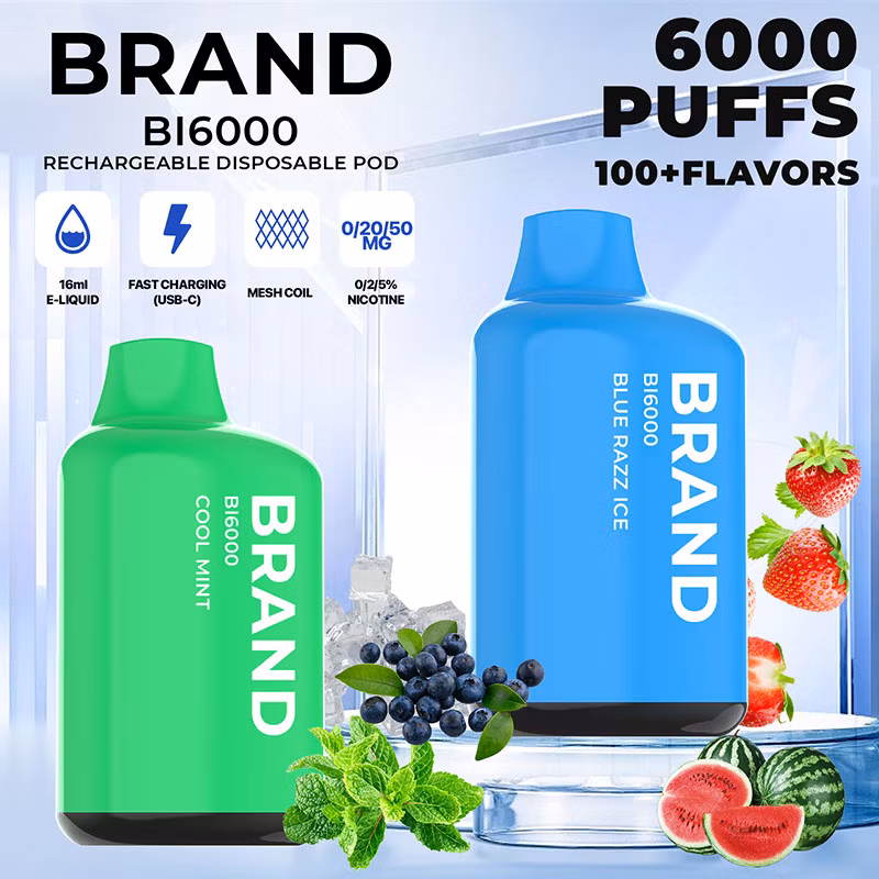 2023 Hidi OEM ODM Private Brand White Label Rechargeable 12 Flavors 6000 Puff Ceramic Mesh Core Disposable Vape	Vapes Disposable 600 Puffs