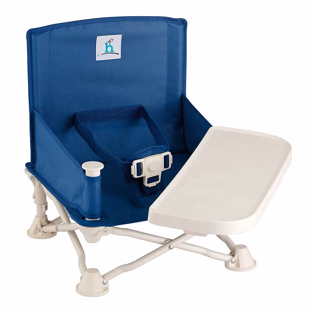 Folding High Chair Adjustable Safe Baby Feeding Eating Desk and Dining Chair Portable Baby Travel Booster Seat with Tray