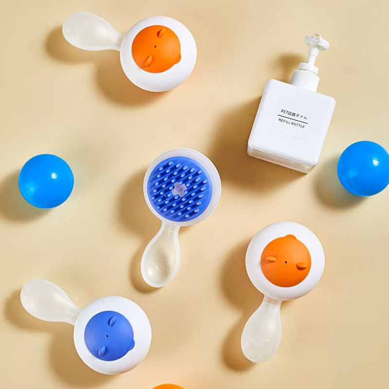 Wholesale Dry and Wet Plastic Pet Cleaning Products, Bath and Shower Massage Combs with Added Body Gel, Soft Silicone Cleaning Brush for Pet Cats and Dogs