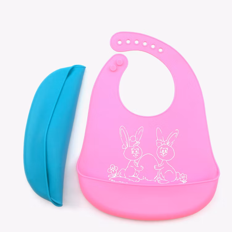 Waterproof Reusable Colorful Custom Logo Soft Silicone Baby Bib