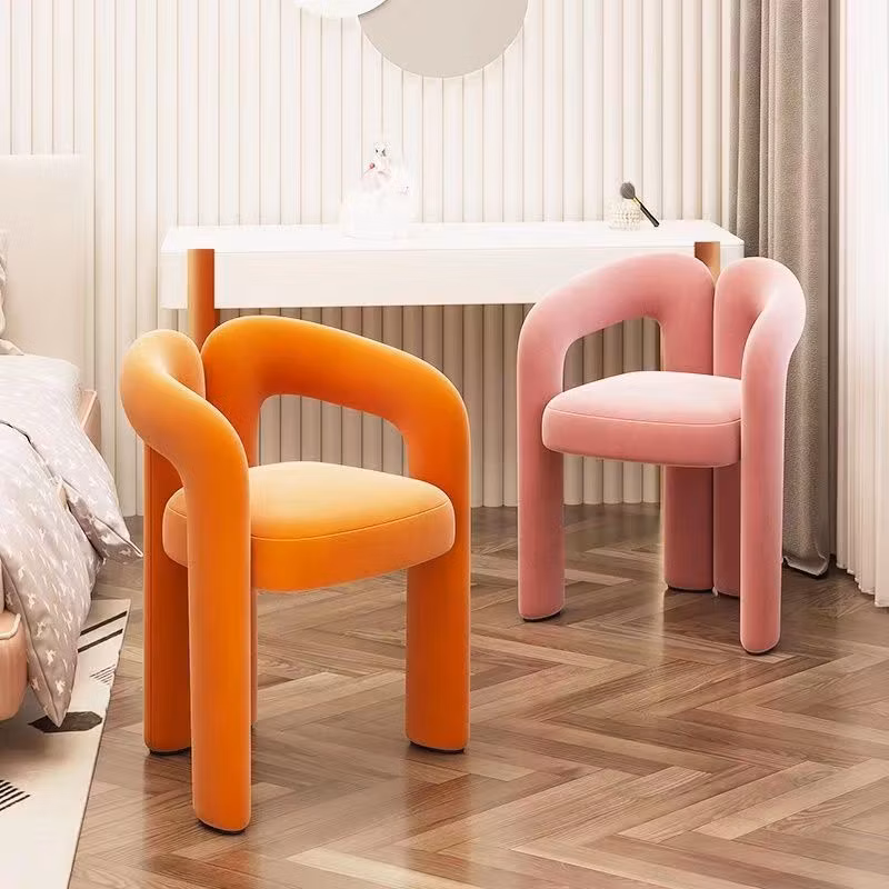 Nordic Backrest Minimalist Soft Berber Fleece Living Room Bedroom Children&prime;s Stools