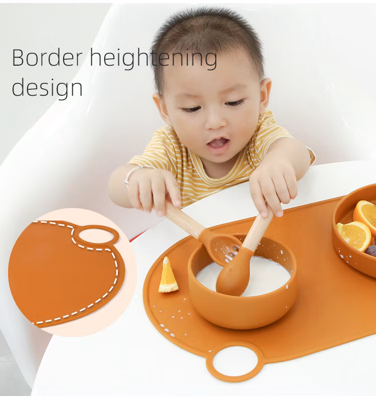 Factory Kid Children Table Mat Non Slip Heat Resistant Easy Cleaning Quick Dry Reusable Waterproof Set Gift Silicone Placemats