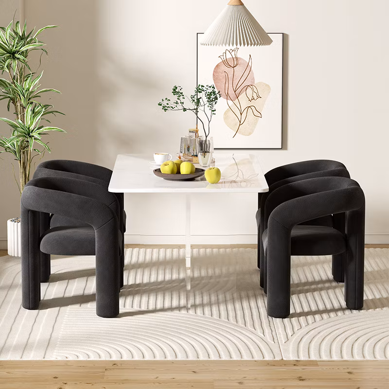 Nordic Backrest Minimalist Soft Berber Fleece Living Room Bedroom Children&prime;s Stools