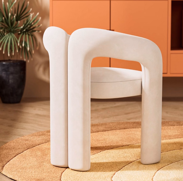 Nordic Backrest Minimalist Soft Berber Fleece Living Room Bedroom Children&prime;s Stools