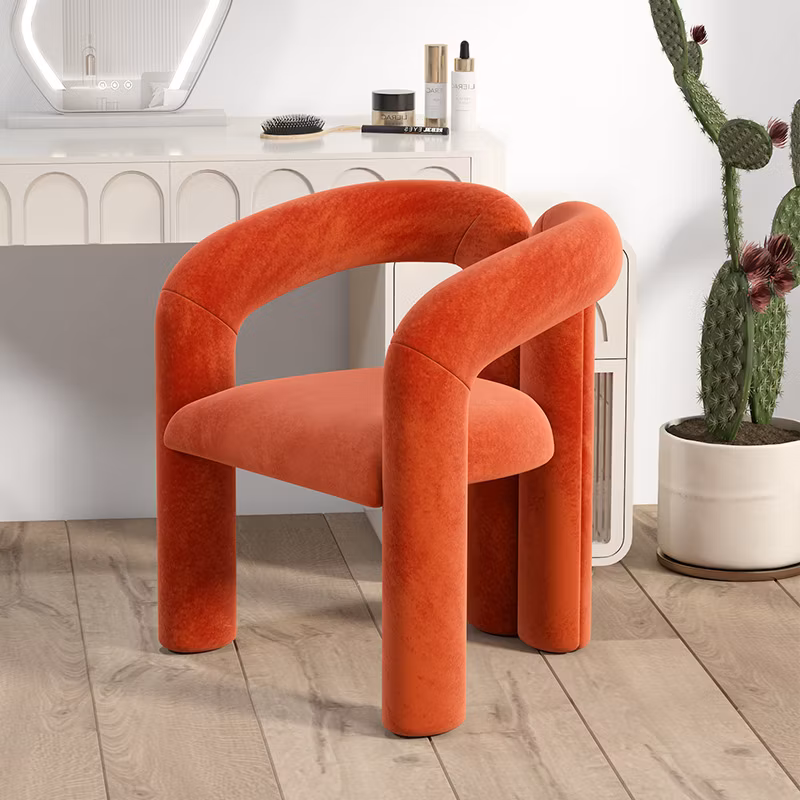Nordic Backrest Minimalist Soft Berber Fleece Living Room Bedroom Children&prime;s Stools