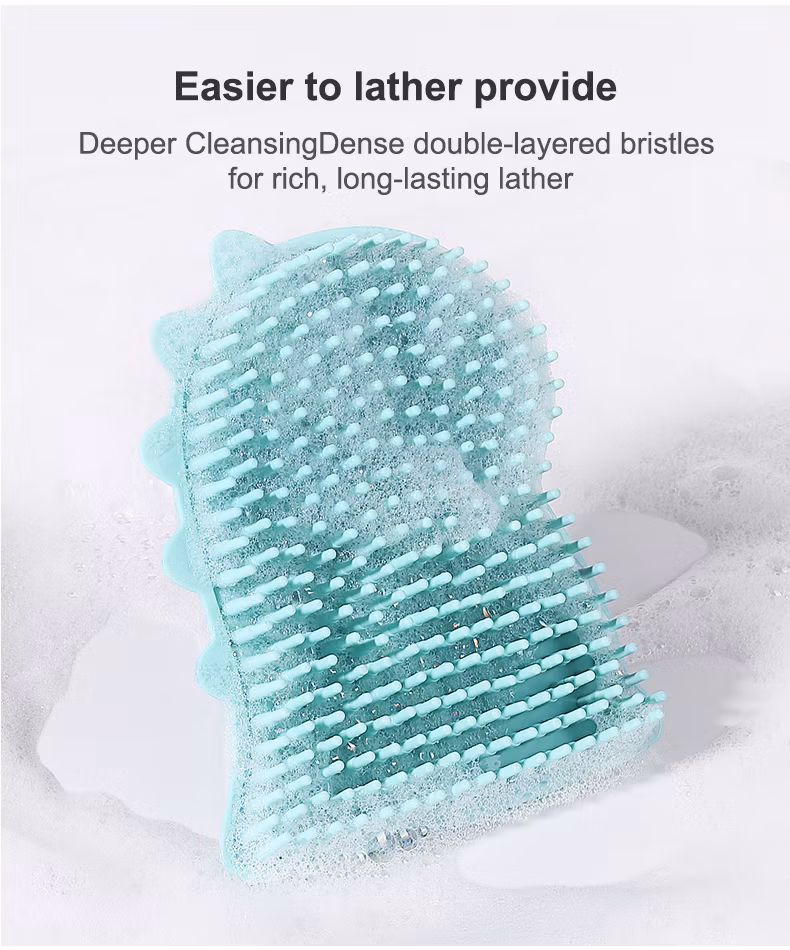 Factory High Quality Silicone Bath Brush Hair Head Washing Baby Shower Soft Silicone Bath Body Brush