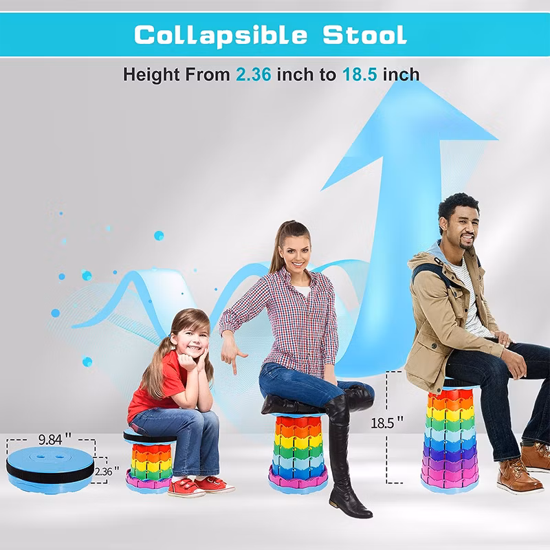 Outdoor Fishing Stool Plastic Garden Chairs Height Adjustable Camping Folding Furniture Retractable Telescoping Stool Chair