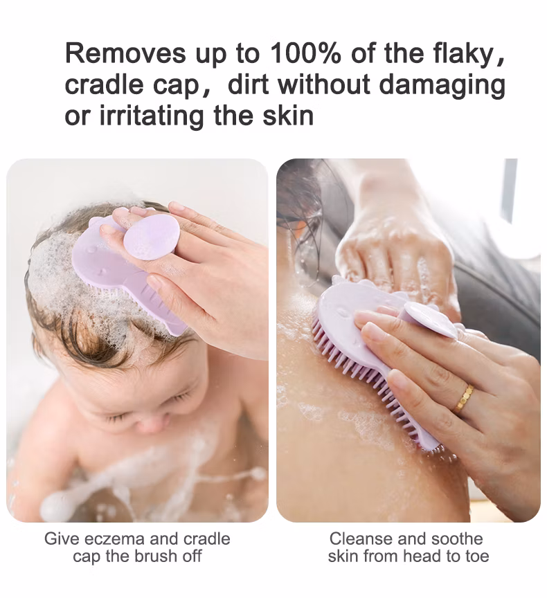 Factory High Quality Silicone Bath Brush Hair Head Washing Baby Shower Soft Silicone Bath Body Brush