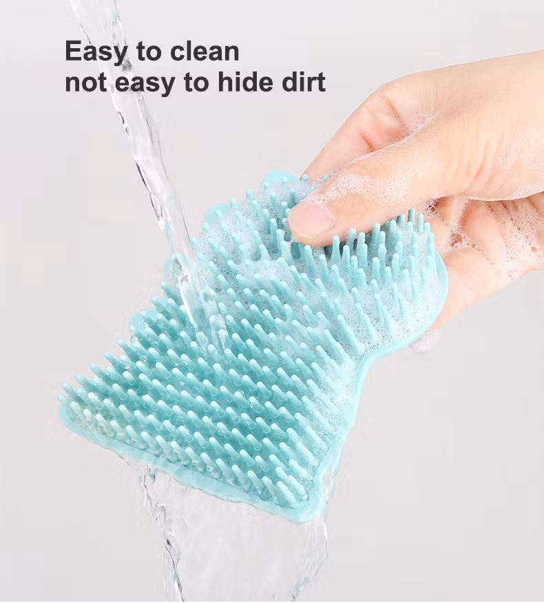 Factory High Quality Silicone Bath Brush Hair Head Washing Baby Shower Soft Silicone Bath Body Brush