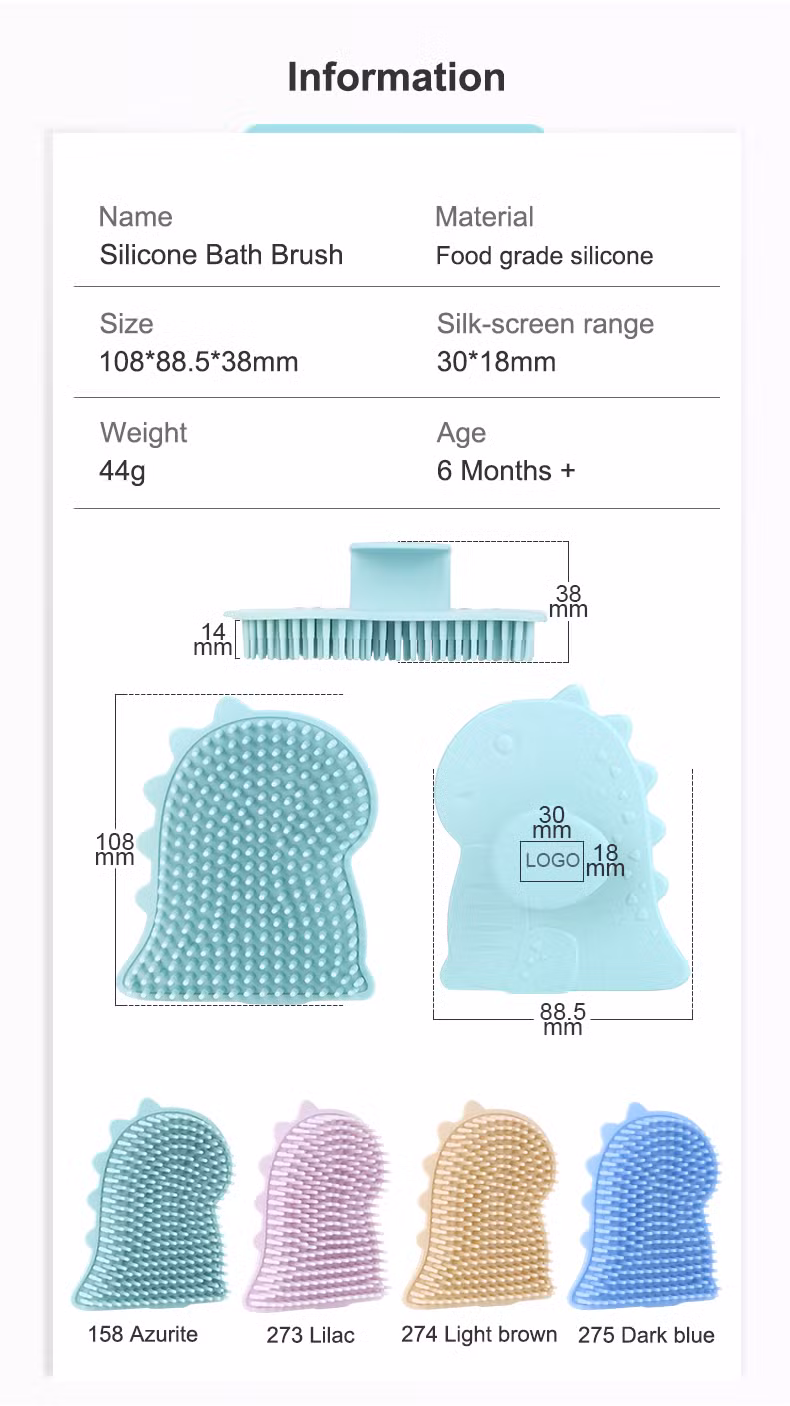 Factory High Quality Silicone Bath Brush Hair Head Washing Baby Shower Soft Silicone Bath Body Brush