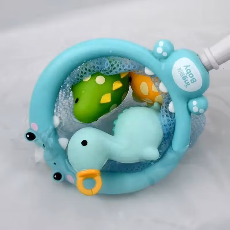 Summer Kids Dinosaur Net Fishing Fishing Net Baby Splashing Animals Squirt Water Pinch Call Bathroom Bath Toys