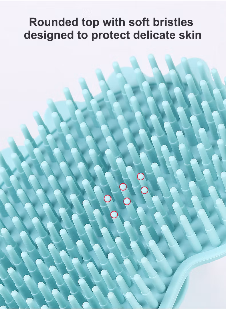 Factory High Quality Silicone Bath Brush Hair Head Washing Baby Shower Soft Silicone Bath Body Brush