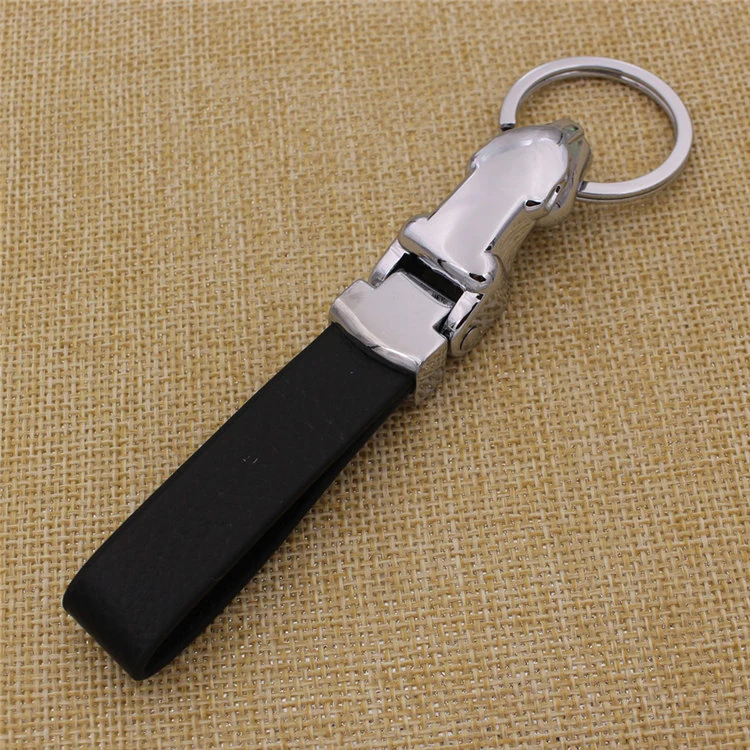 Custom Hot Selling Design Leather Keychain Wth Jaguar