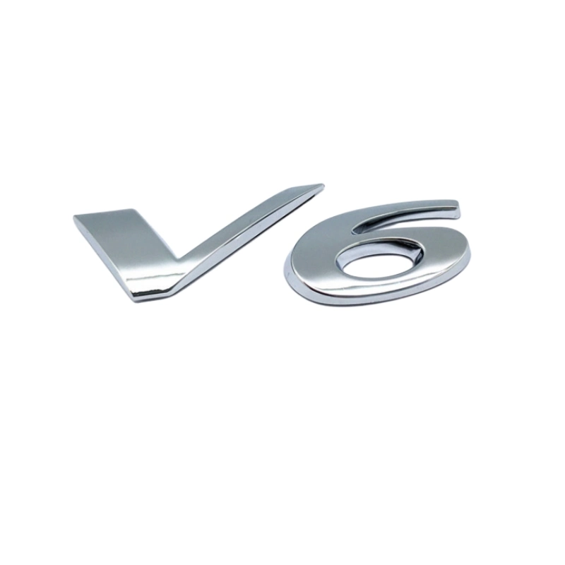 Factory Wholesale Customer Logo Fit for V6 3D Chrome Decal Badge Emblem Sticker