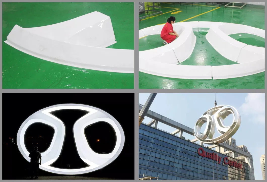 Outdoor LED 3D Molded Vacuum Forming and Chromed Car Logo Sign